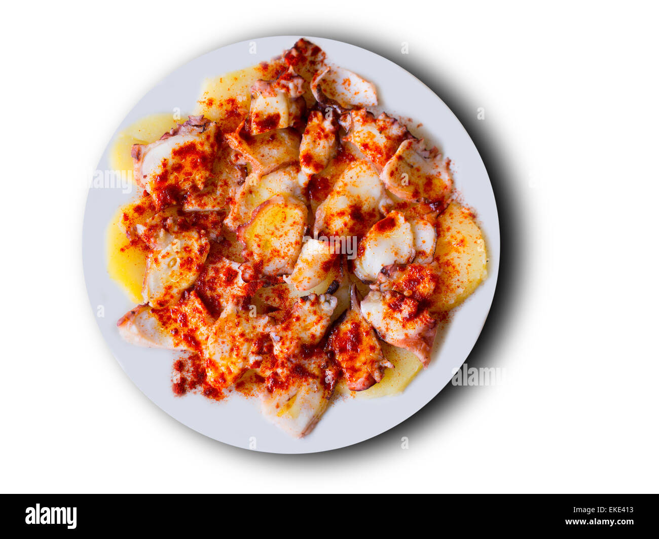 Pulpo a la gallega octopus spanish recipe Stock Photo