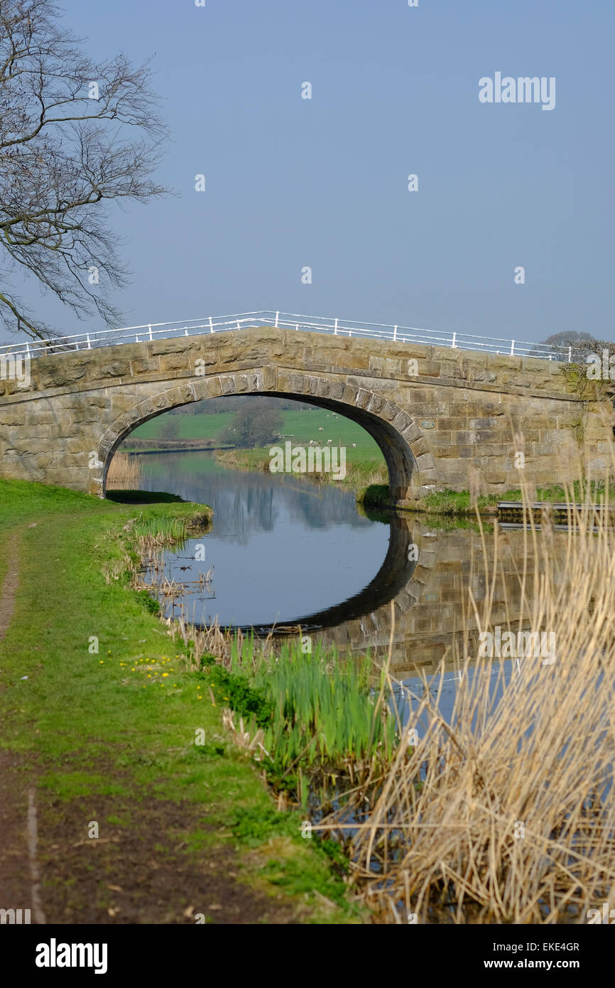 Canal Bridge Crossing on the Lancaster Canal Stock Photo