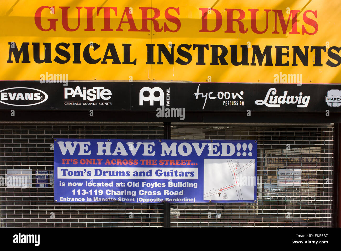 Musical instrument shop has moved from Denmark Street in London's famous Tin Pan Alley, a result
