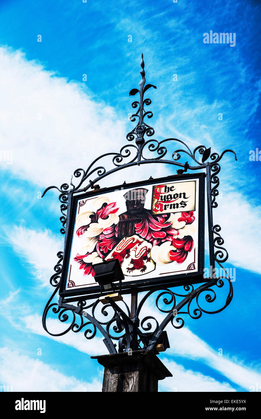 The Lygon Arms sign, Broadway, the Cotswolds, Stock Photo