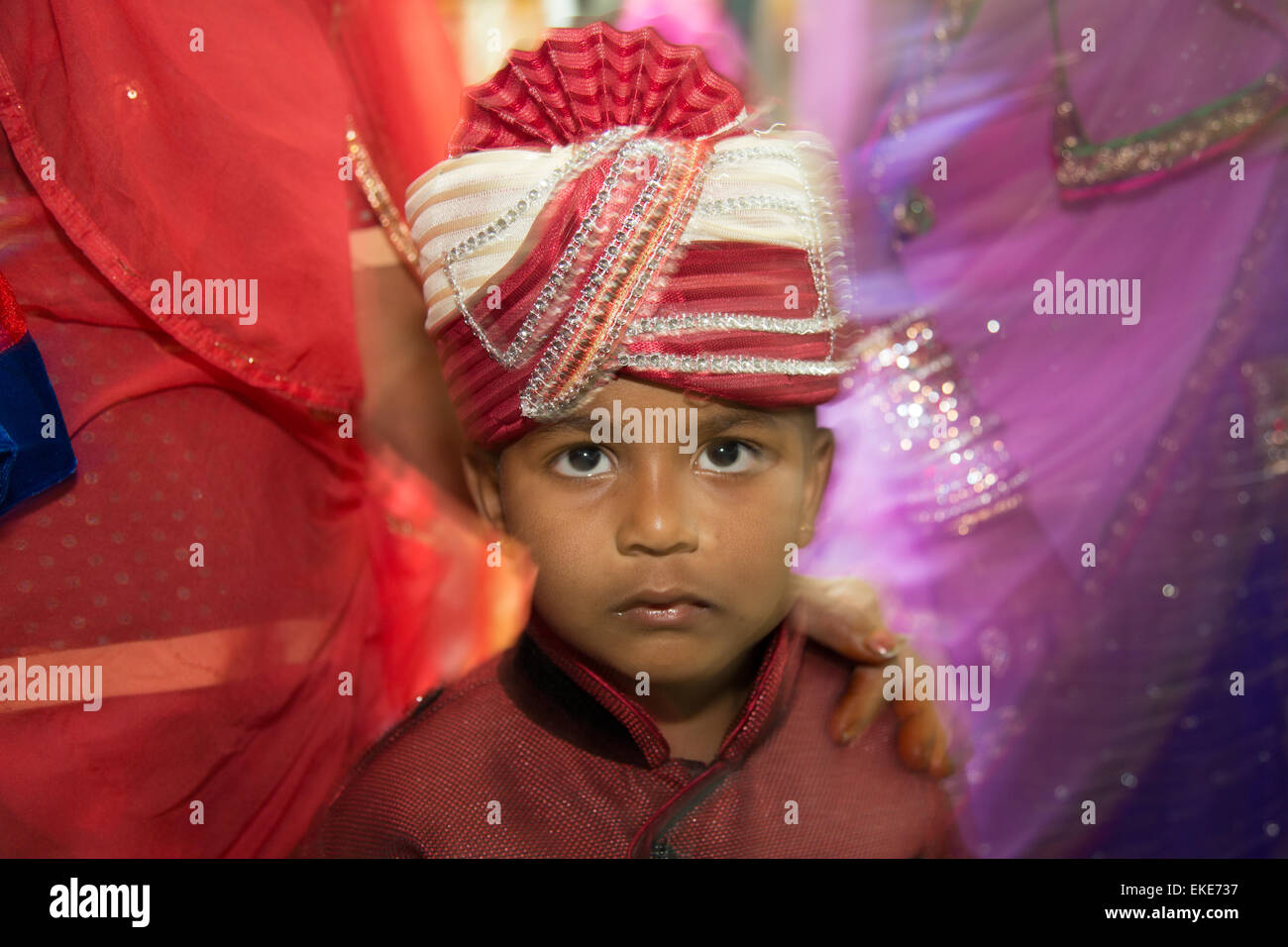 Boy at a wedding ceremony Jodhpur Stock Photo