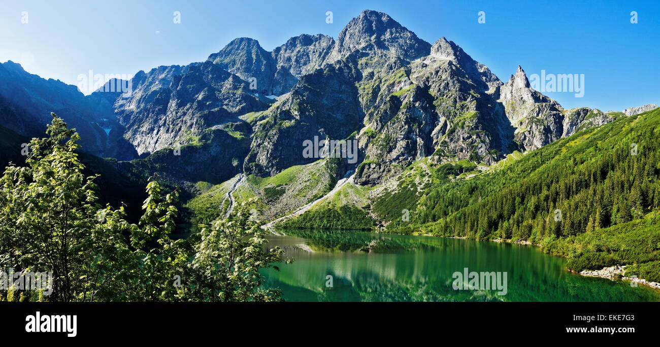 Beautiful glacial lakes in Polish Tatra mountains Stock Photo