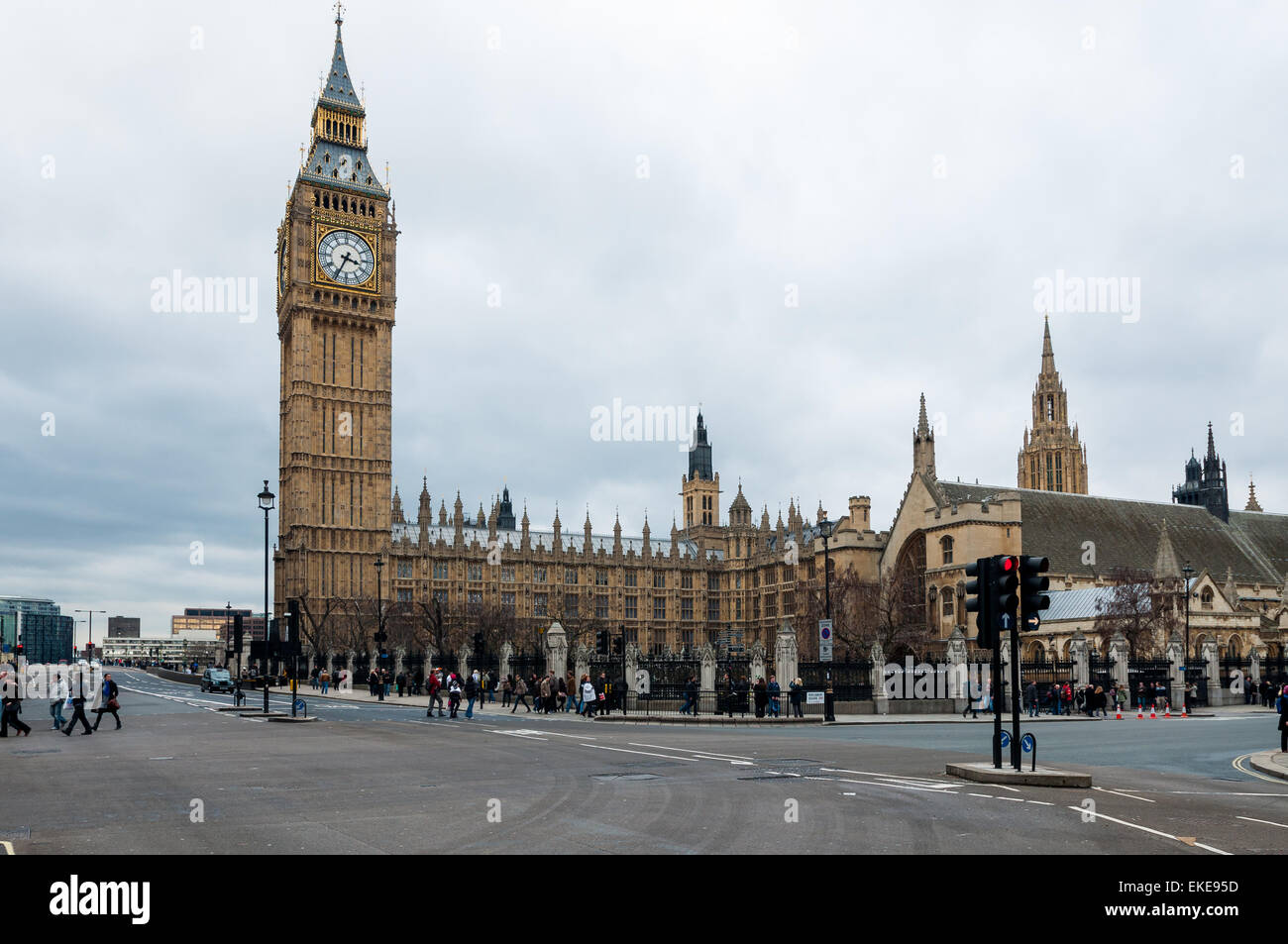 the bigben tower clock in london Stock Photo