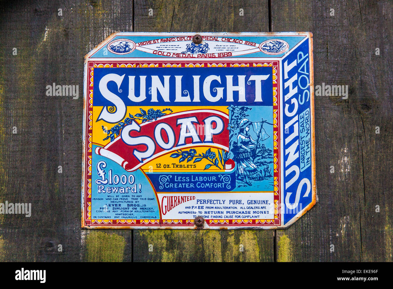 Old Sunlight Soap sign,Alresford Station, Watercress Line, Mid Hants Railway, Hampshire, England, U.K Stock Photo