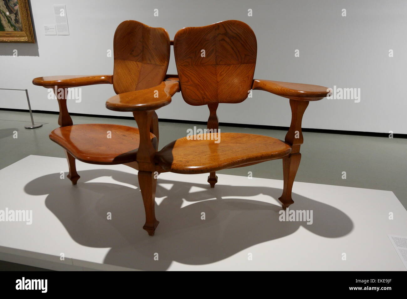 Modernisme furniture by Antoni Gaudi in the National Art Museum of Catalonia (MNAC) Barcelona, Spain, August 2014 Stock Photo