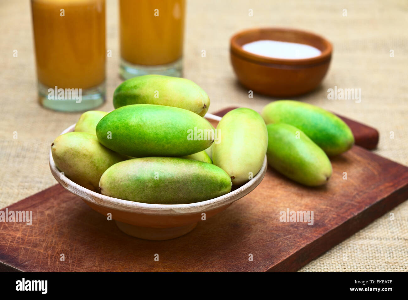 Latin American fruit called banana passionfruit (lat. Passiflora