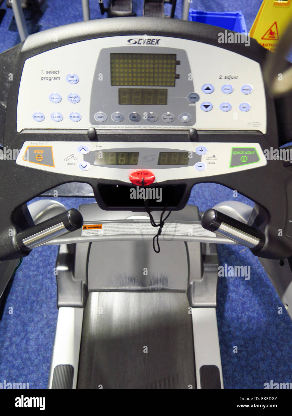 Control panel on treadmill exercise machine Stock Photo Alamy