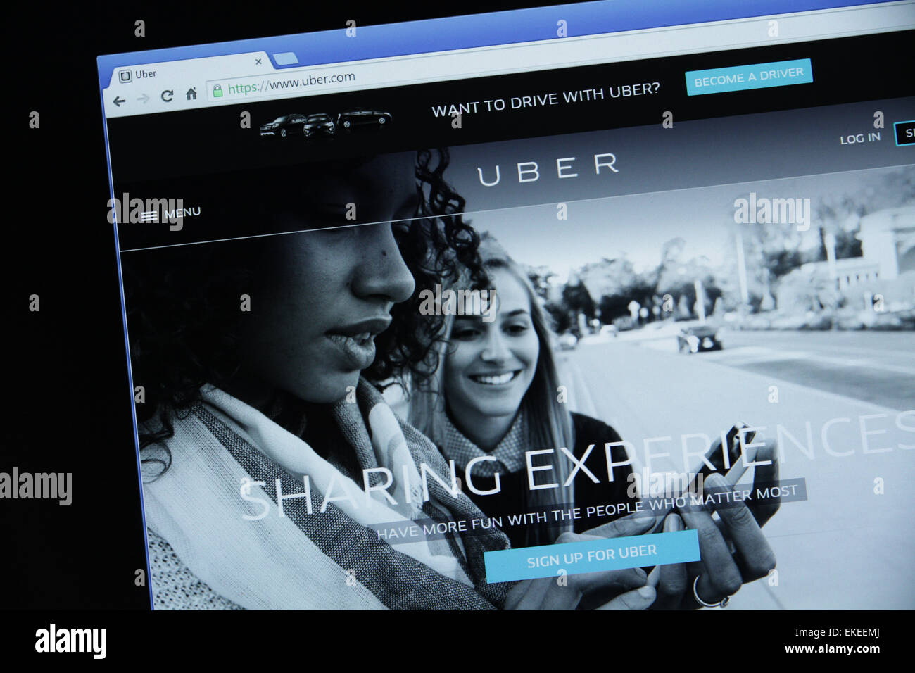 uber website screenshot Stock Photo
