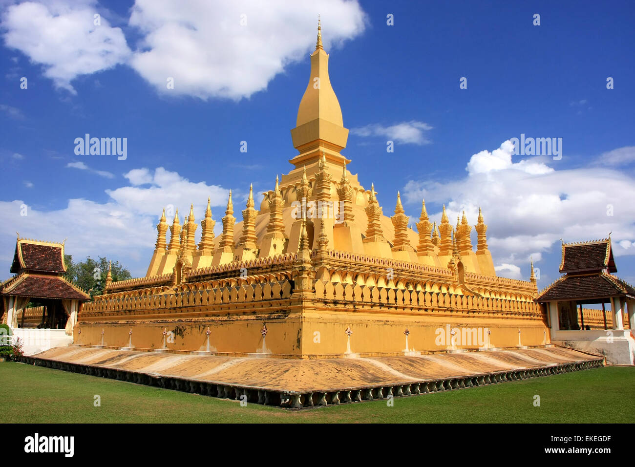 Pha That Luang stupa, Vientiane, Laos, Southeast Asia Stock Photo