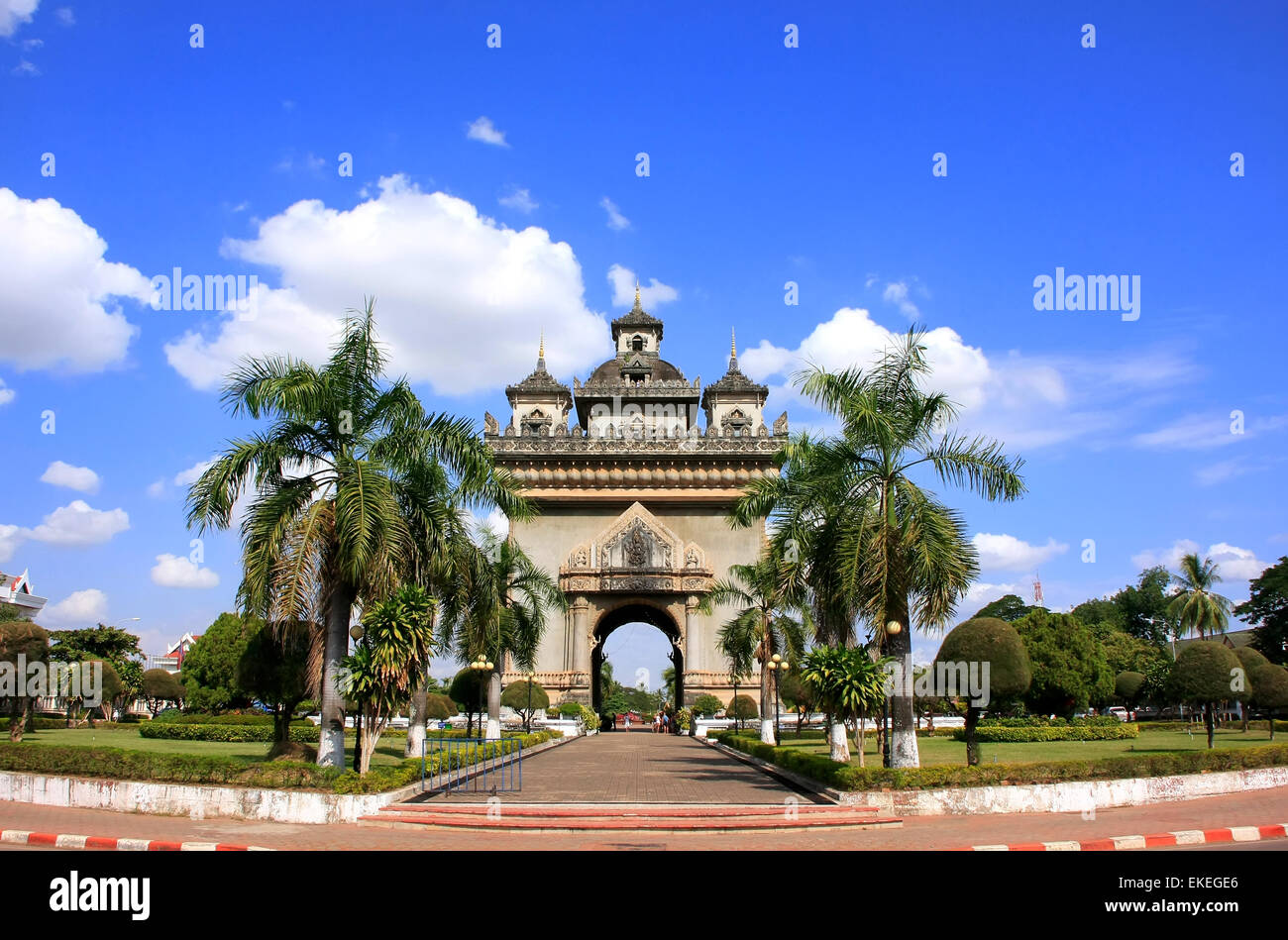 Victory Gate Patuxai, Vientiane, Laos, Southeast Asia Stock Photo