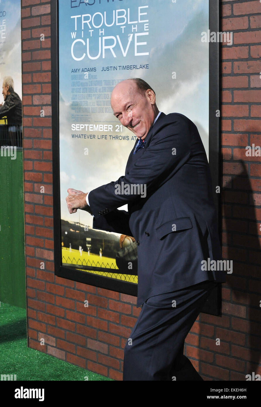 LOS ANGELES, CA - SEPTEMBER 19, 2012: Ed Lauter at the premiere of his movie 'Trouble With The Curve' at the Mann Village Theatre, Westwood. Stock Photo