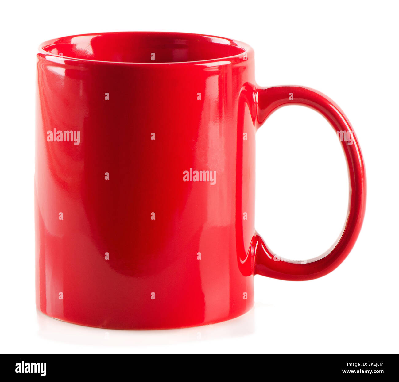 red mug on isolated a white background. Stock Photo