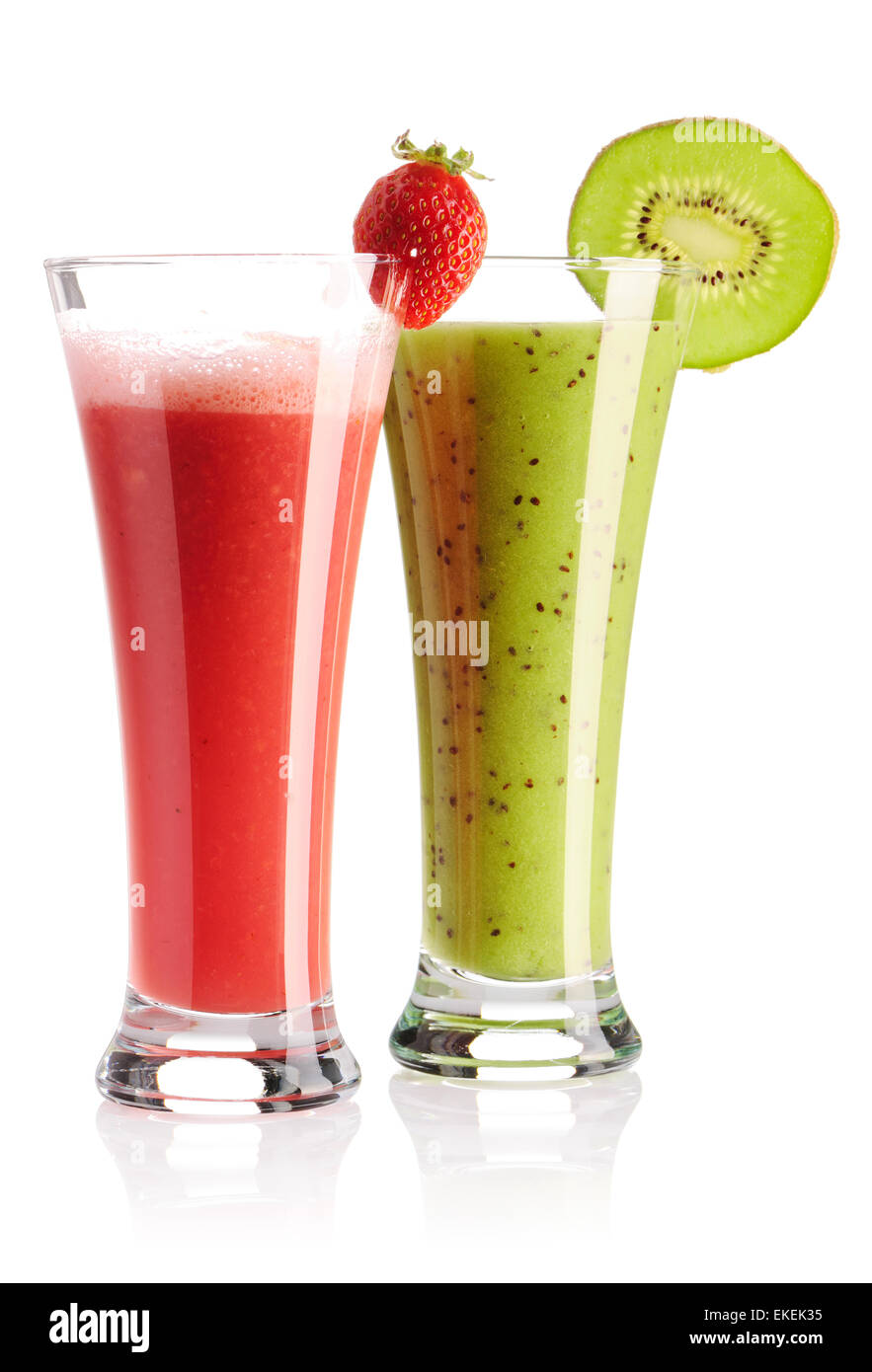 Strawberry & kiwi smoothie Stock Photo Alamy