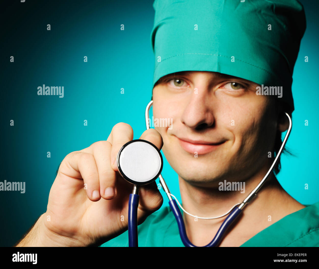Blue doctor uniform man not stethoscope hi-res stock photography and ...