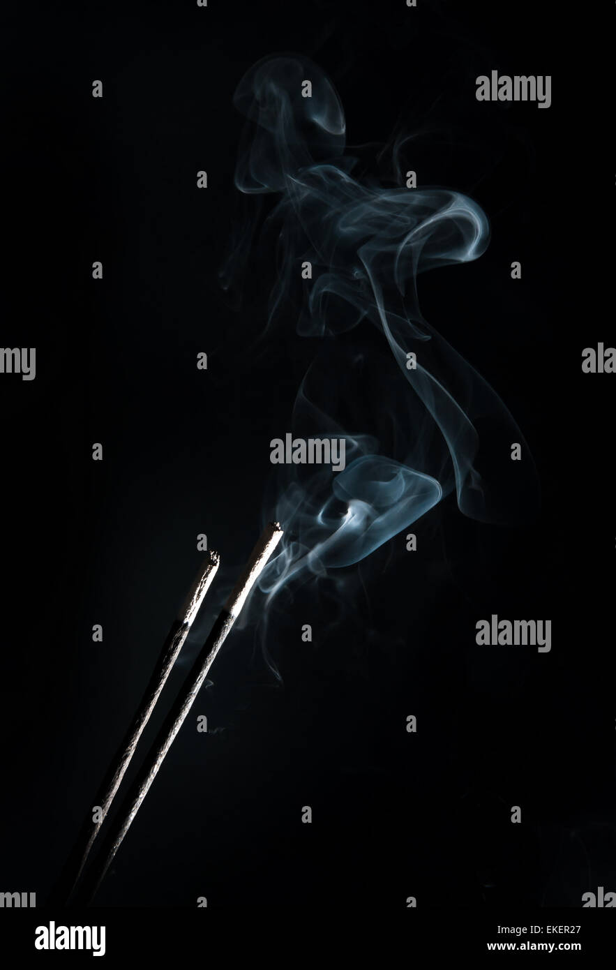 incense with smoke Stock Photo