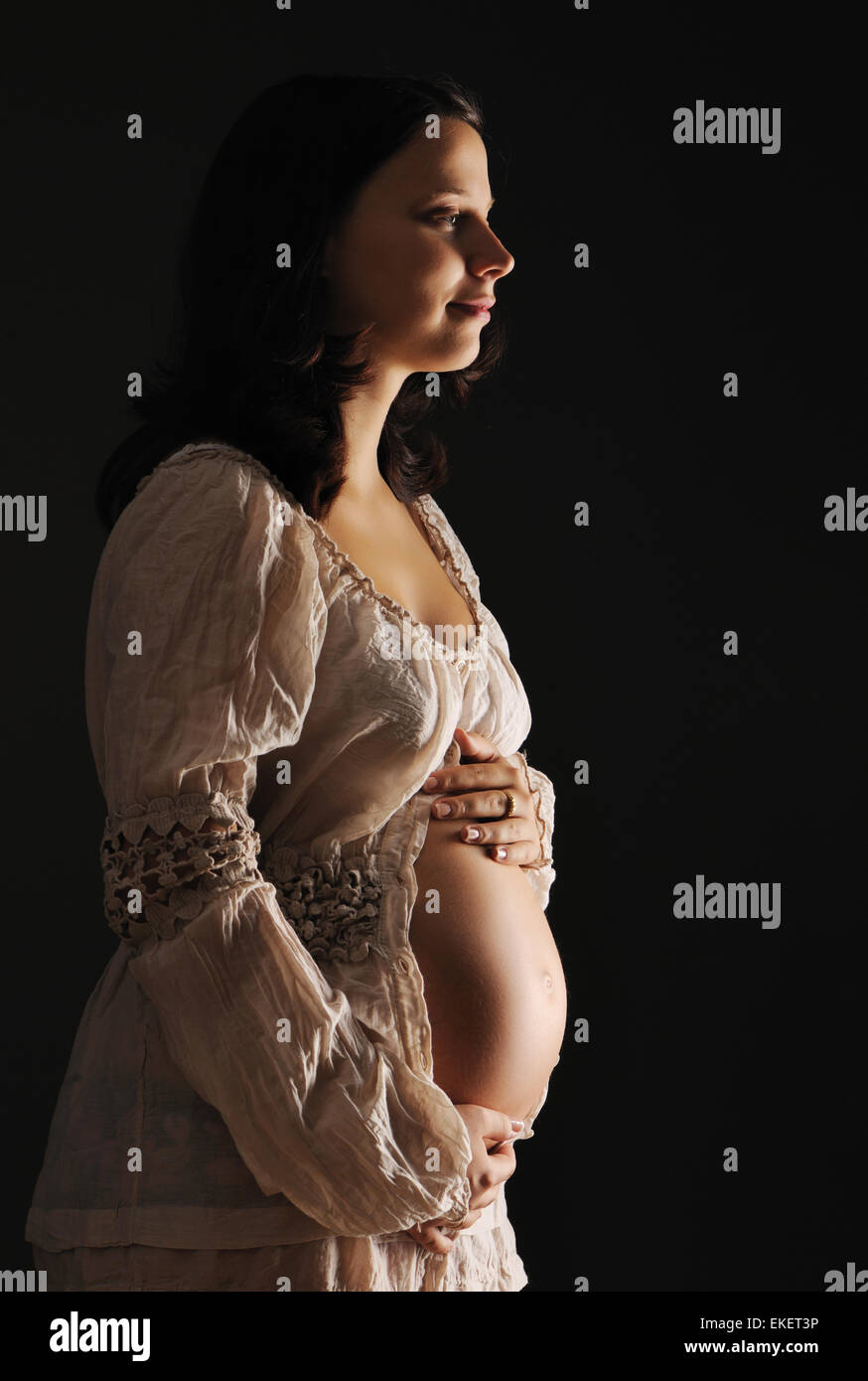 White woman pregnant black hi-res stock photography and images - Alamy