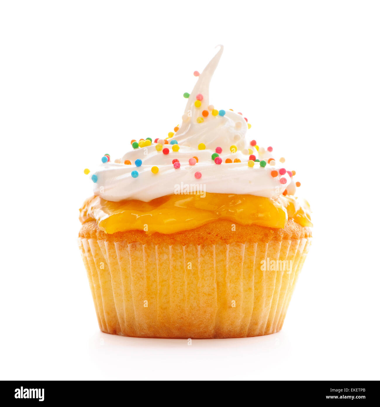Cupcake with whipped cream Stock Photo Alamy
