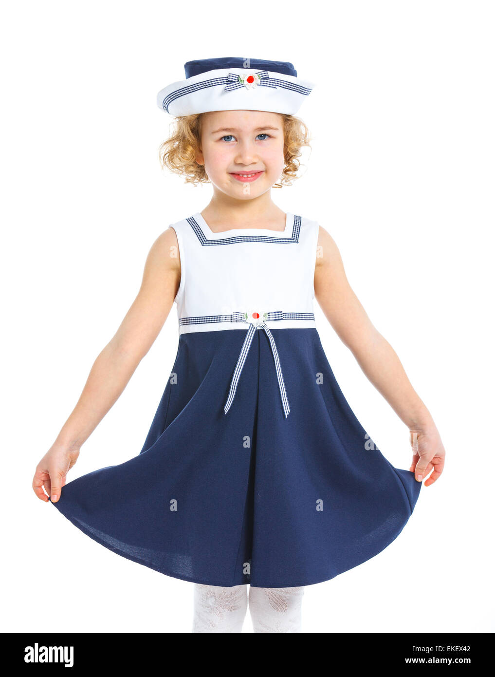 cute little girl in red clothes Stock Photo Alamy