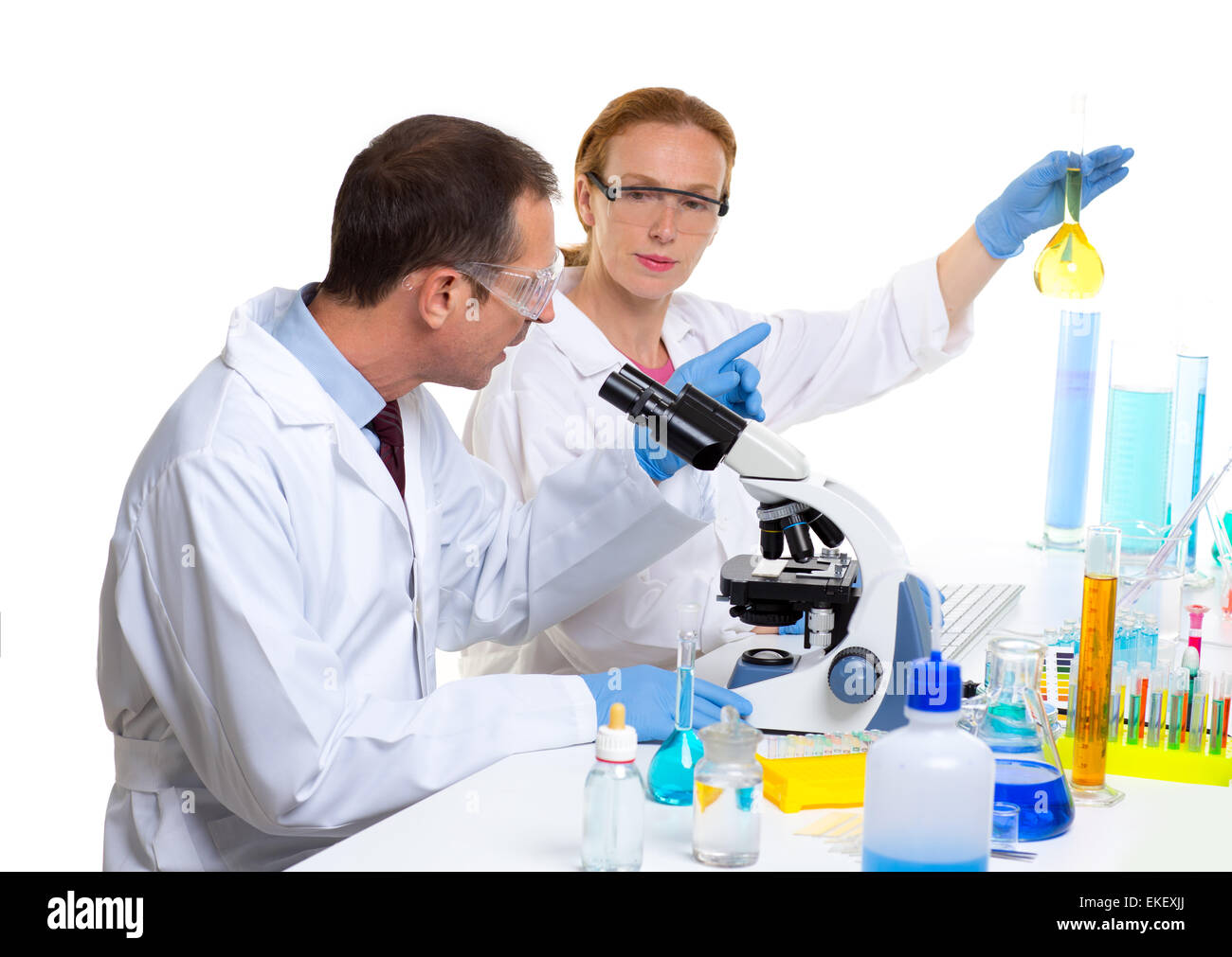chemical laboratory with two scientist working Stock Photo - Alamy