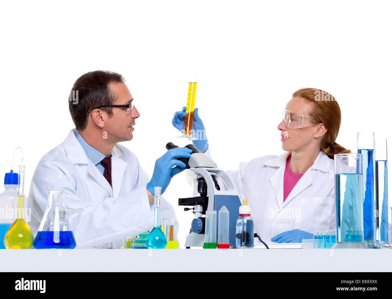 chemical laboratory with two scientist working Stock Photo - Alamy