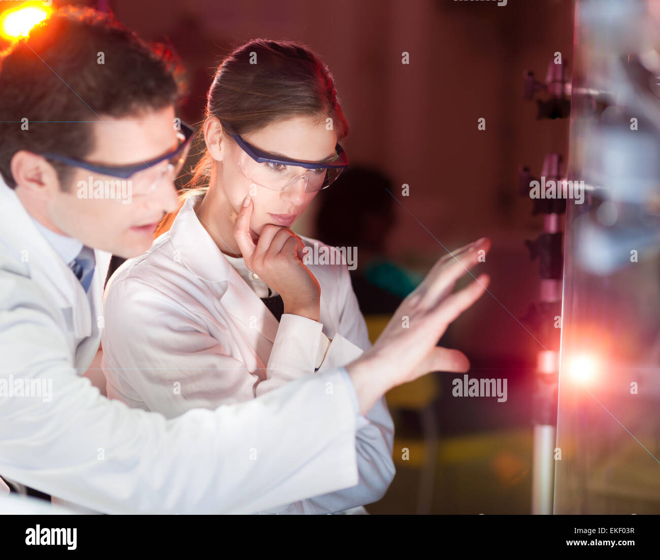 Engineers focusing on the discovery Stock Photo