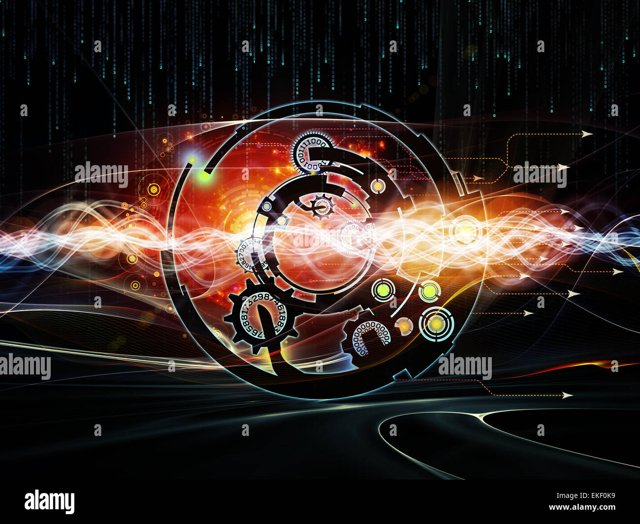 Stream of Digital Processing Stock Photo - Alamy