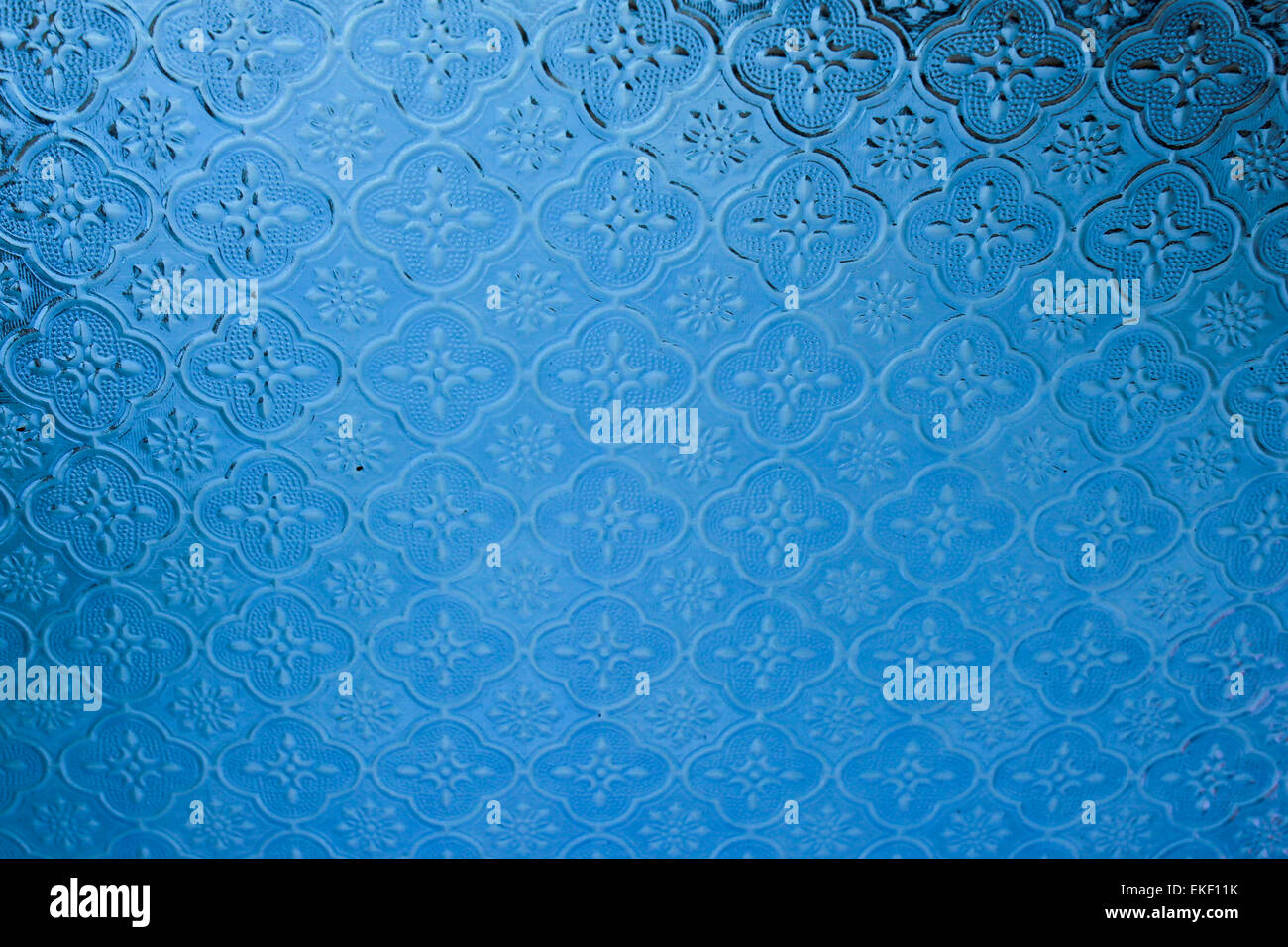 Blue glass pattern, thai art style Stock Photo