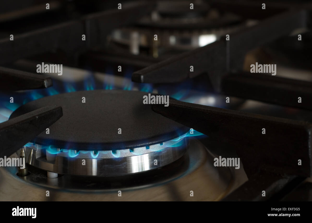 Kitchen gas hob burner Stock Photo Alamy