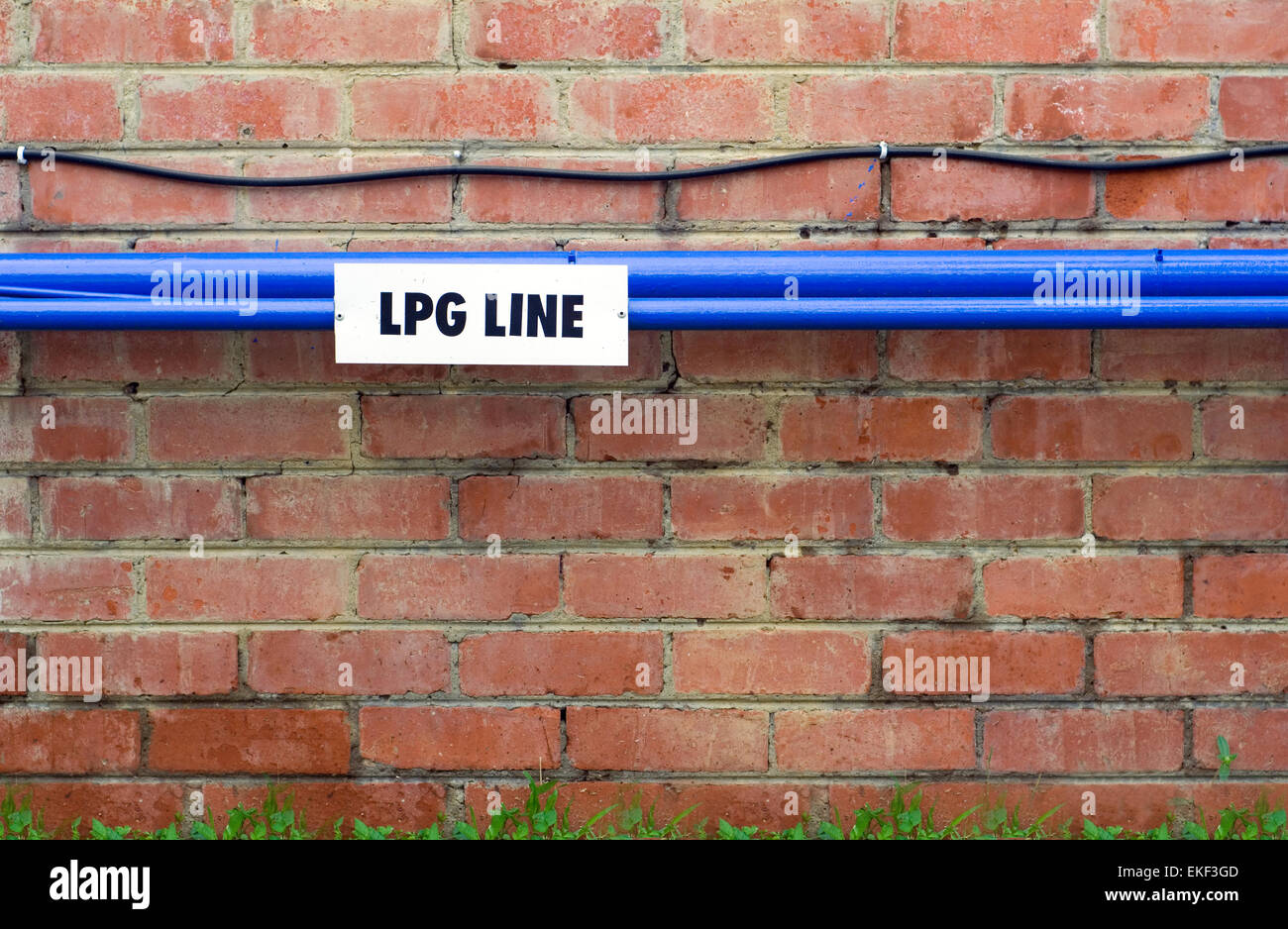 LPG Gas Line on wall Stock Photo