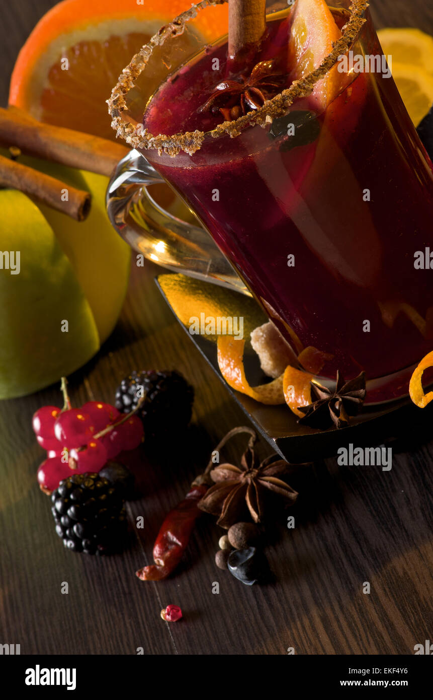 Mulled Wine and Fruits Stock Photo Alamy