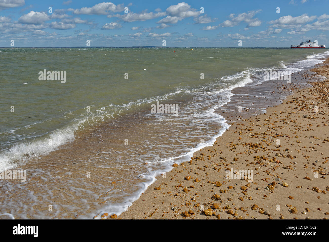 Red Funnel Ferry, off Cowes Beach, Cowes, Isle of Wight, England, UK, GB. Stock Photo