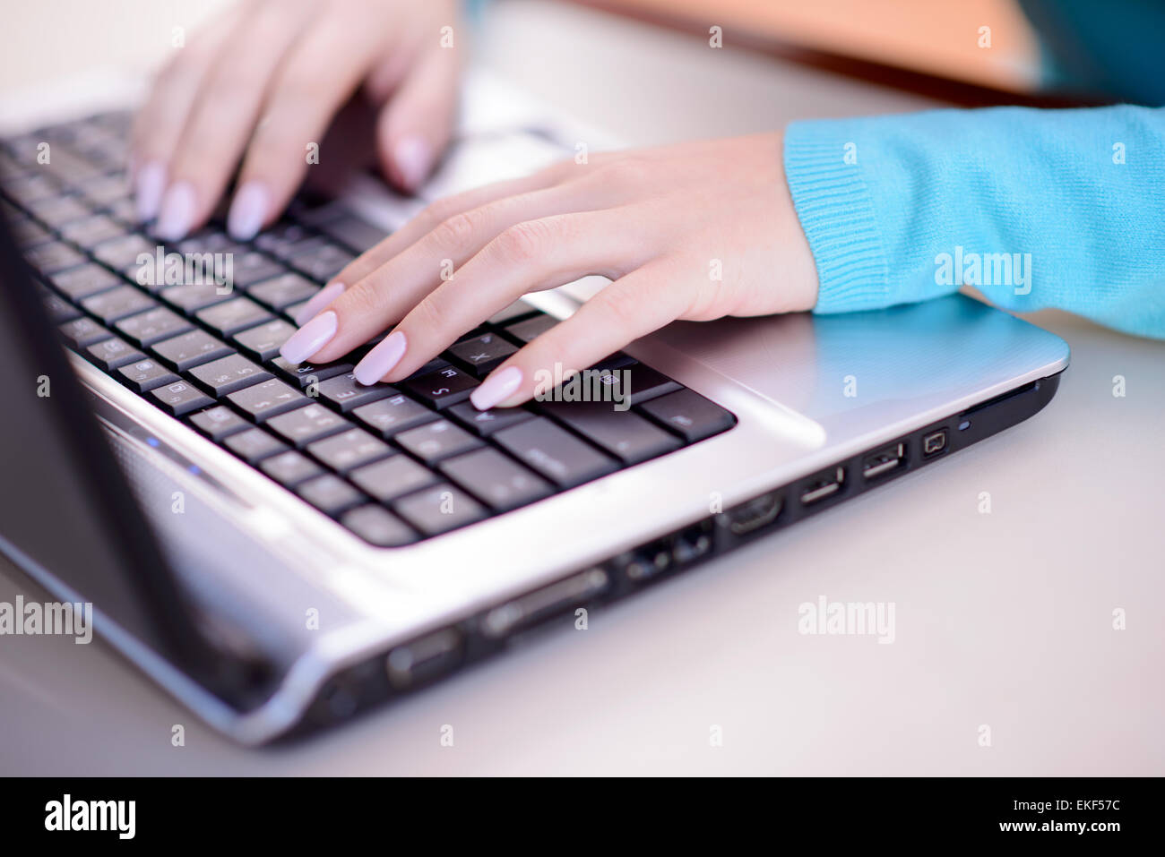 Female closeup laptop hi-res stock photography and images - Alamy