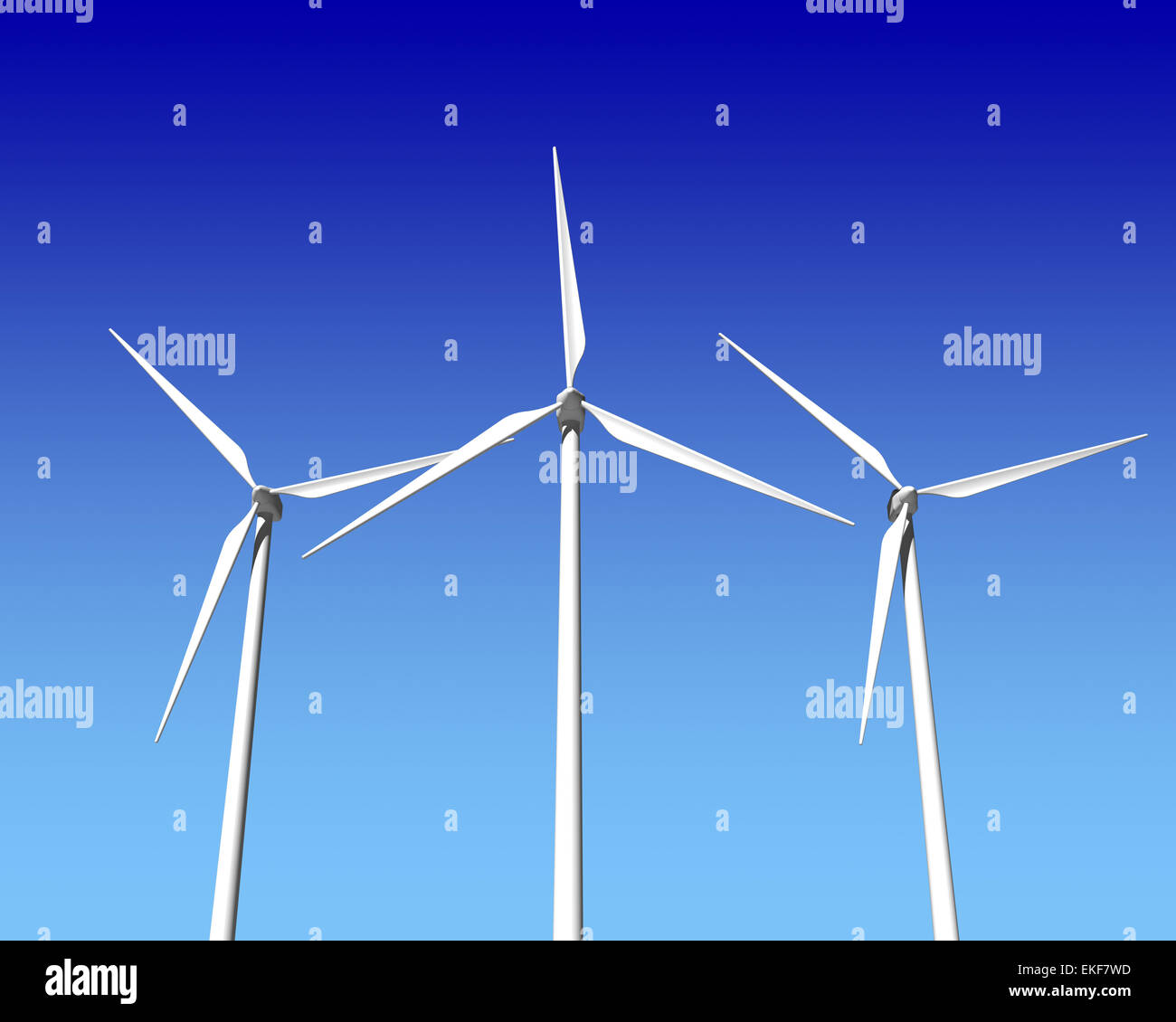 Wind Generator Turbines over Blue Sky Stock Photo - Alamy