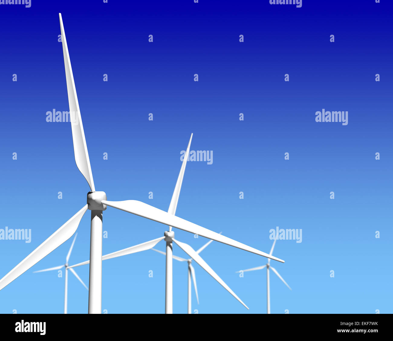 Wind Generator Turbines over Blue Sky Stock Photo - Alamy