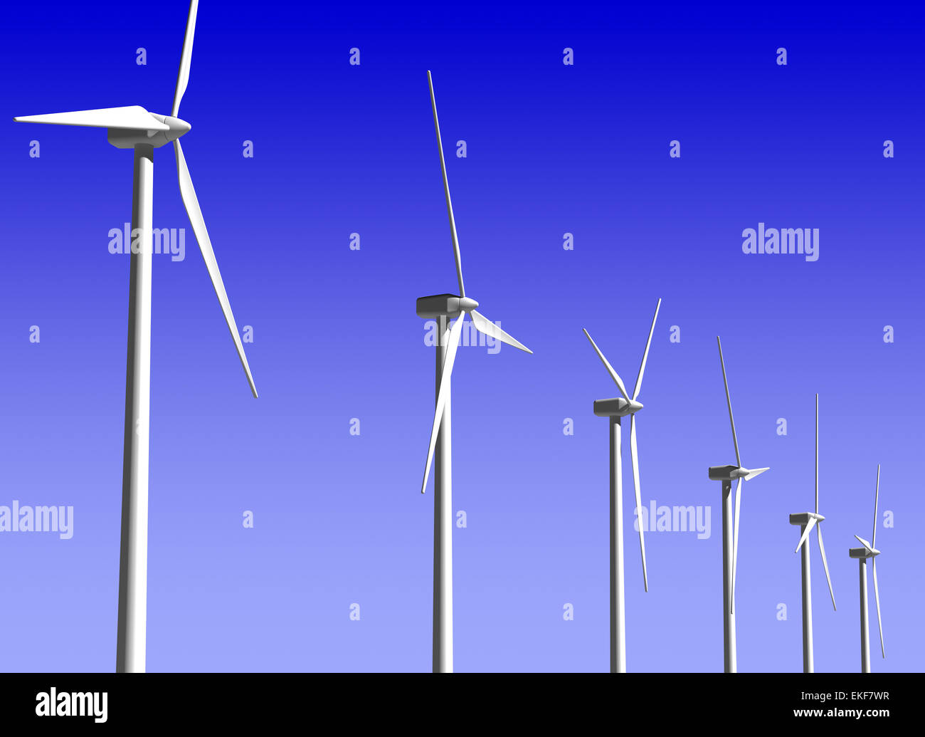 Wind Generator Turbines over Blue Sky Stock Photo - Alamy