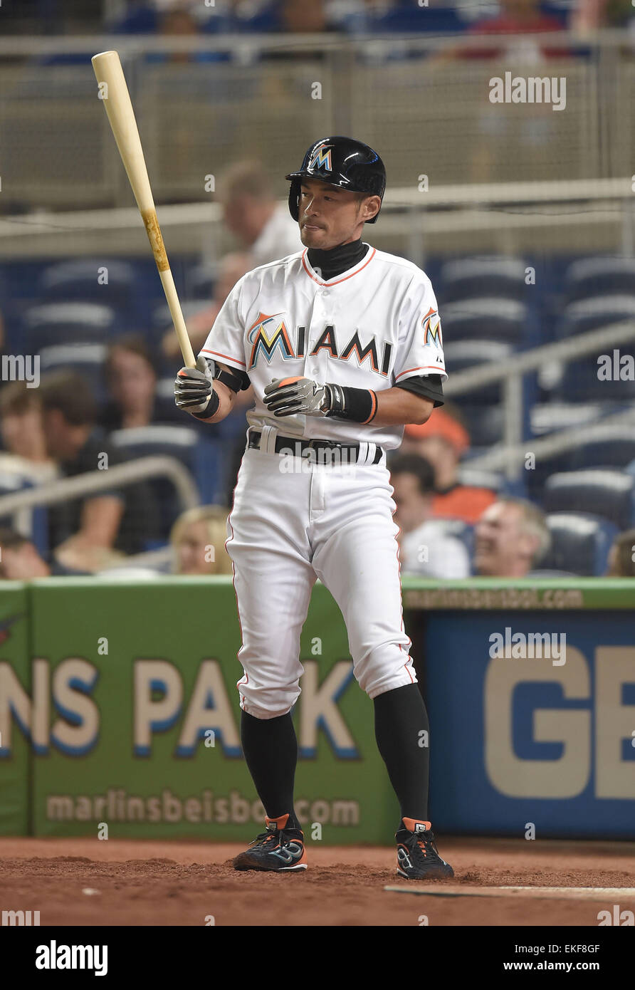 Ichiro Suzuki 2015 Miami Marlins Authentic On-Field Home White Cool Base  Jersey