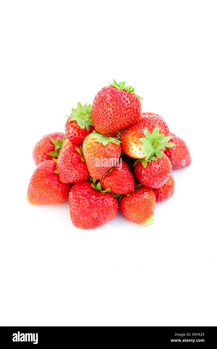 big juicy red ripe strawberries isolated on white Stock Photo - Alamy