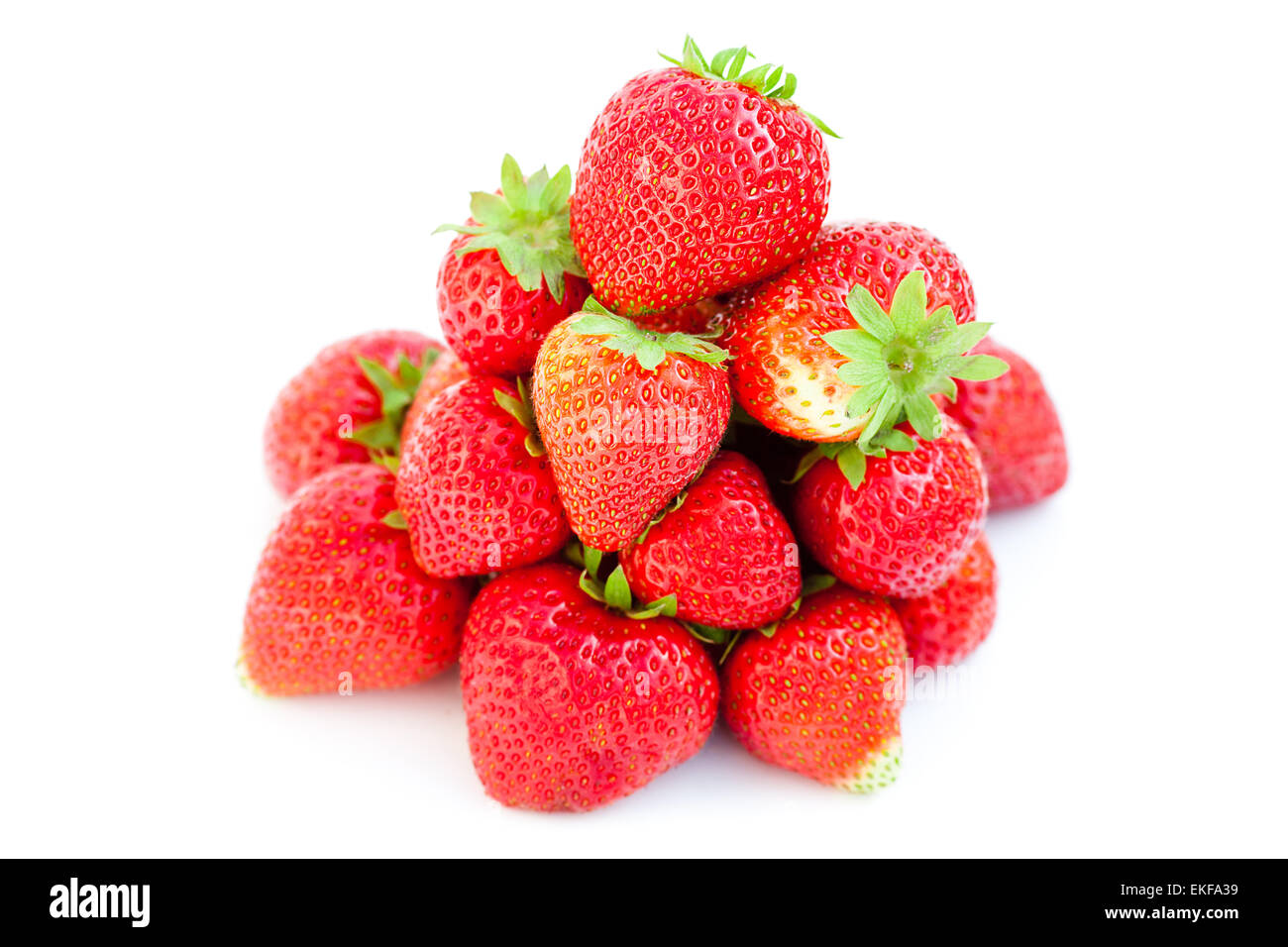 big juicy red ripe strawberries isolated on white Stock Photo - Alamy