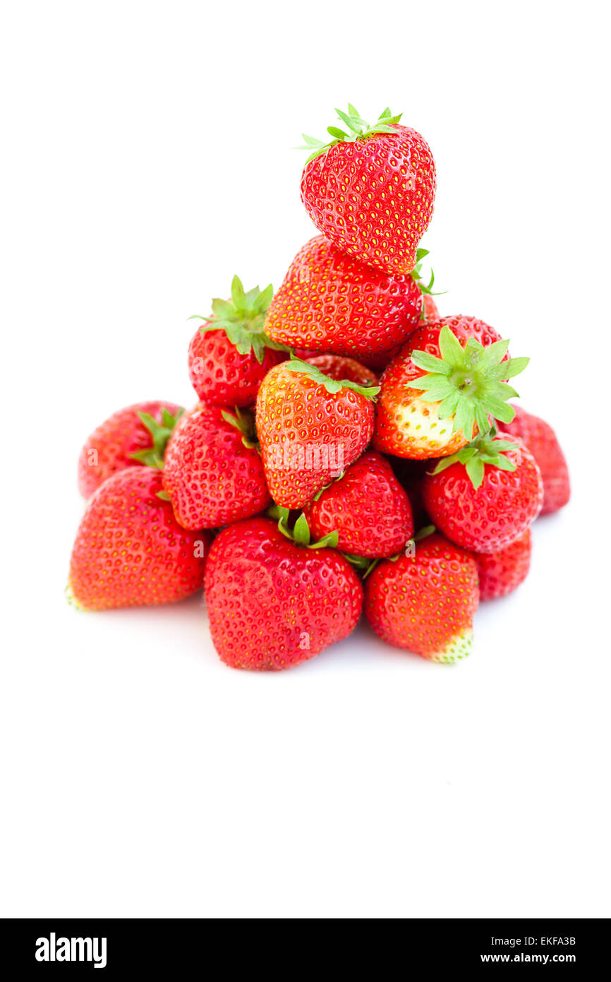 big juicy red ripe strawberries isolated on white Stock Photo - Alamy