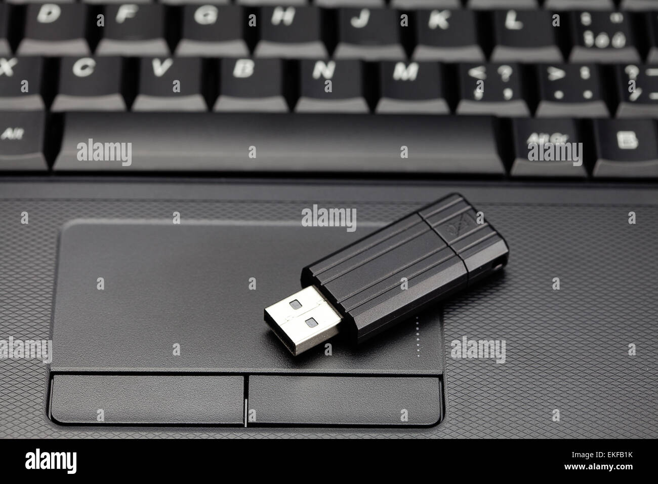 laptop keyboard and flash drive Stock Photo Alamy