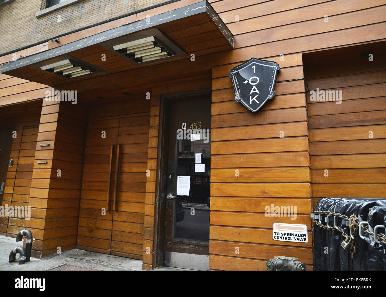 The exterior of 1 Oak in New York City. This club is the