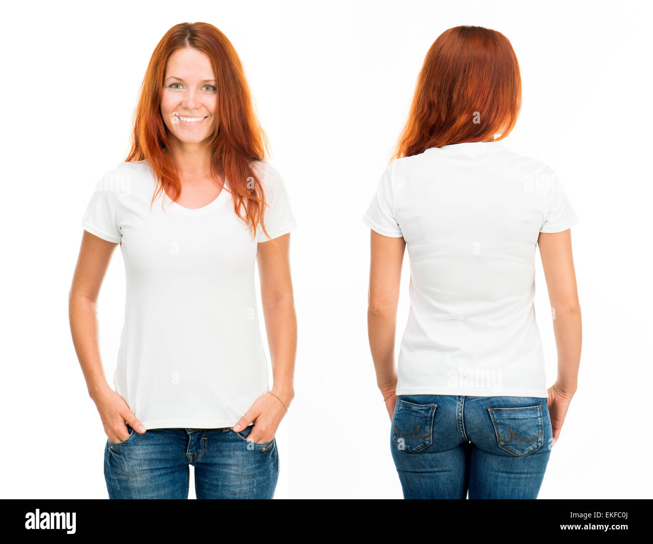 girl in white t-shirt Stock Photo