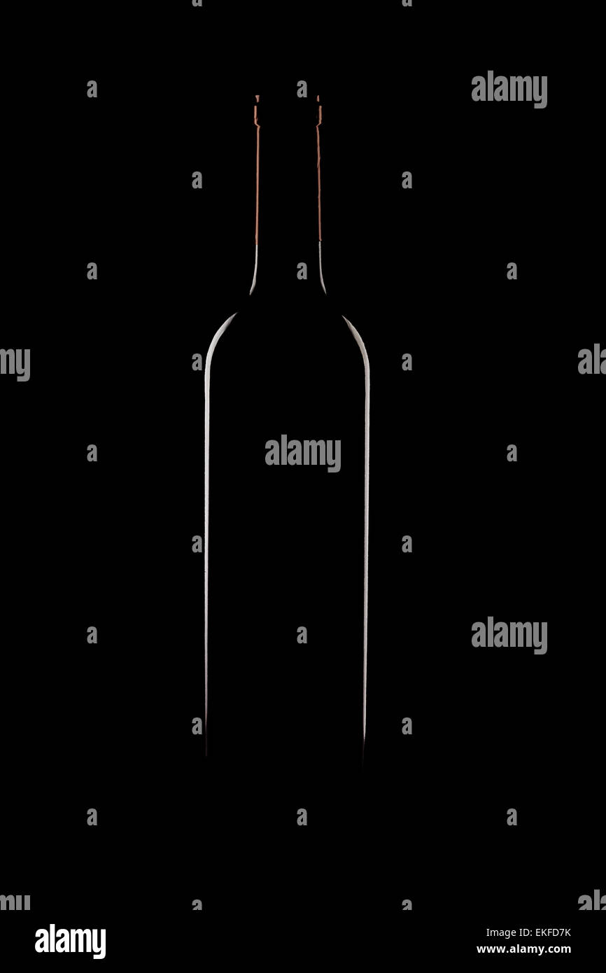 bottle of wine on a black background Stock Photo - Alamy