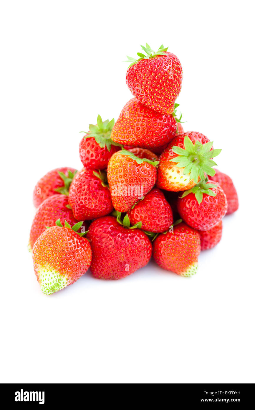 big juicy red ripe strawberries isolated on white Stock Photo - Alamy