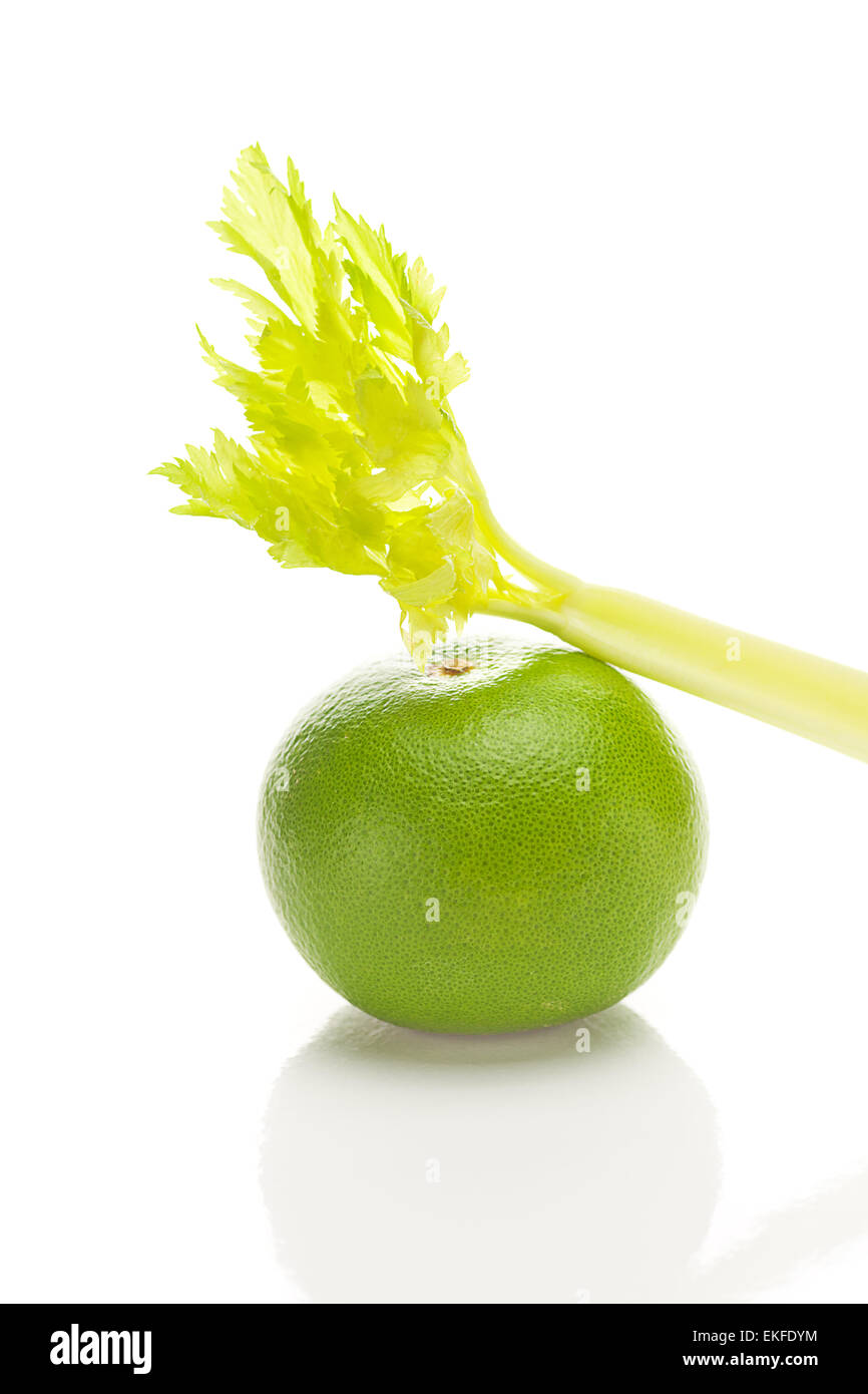 celery and green grapefruit isolated on white Stock Photo Alamy