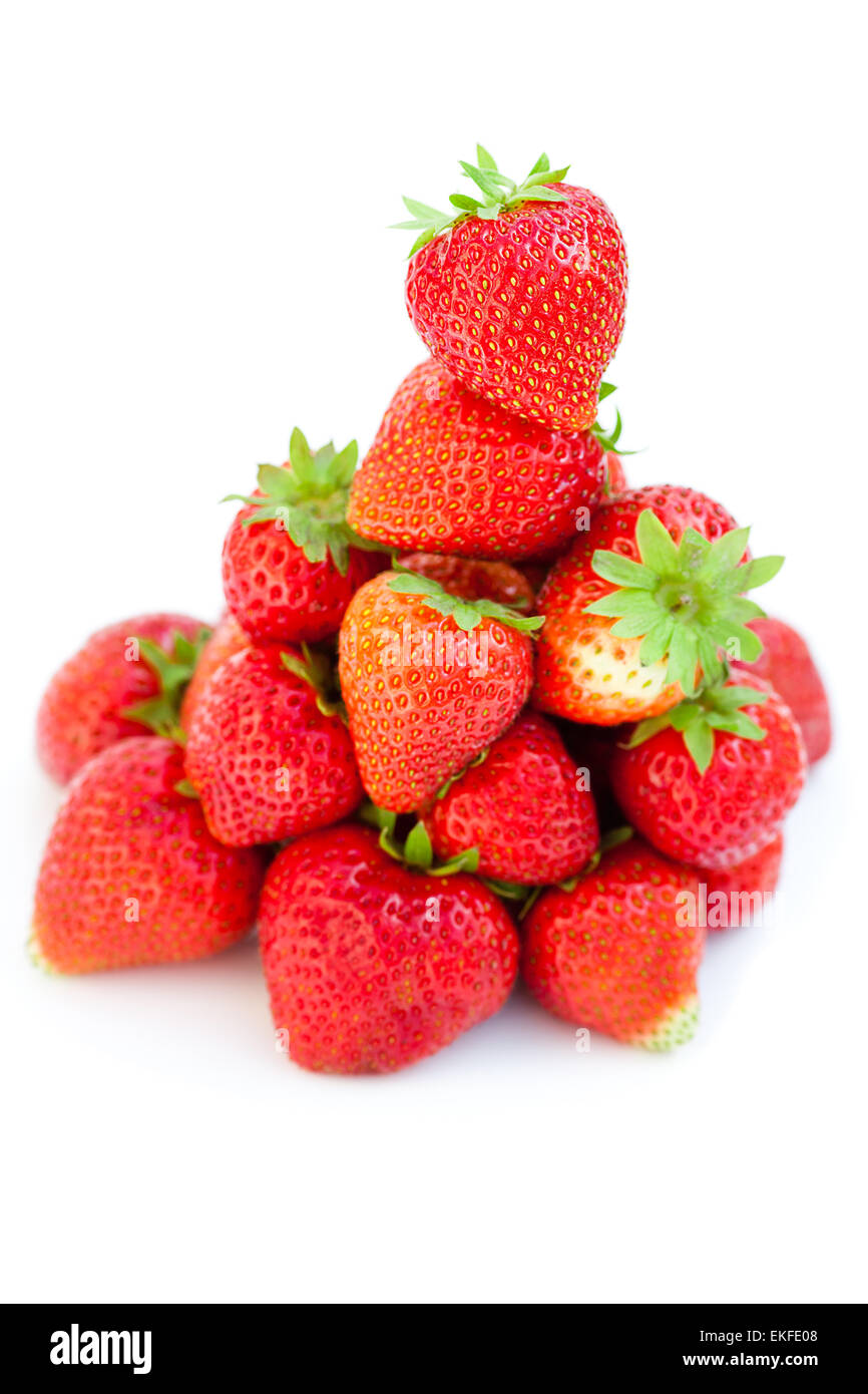 big juicy red ripe strawberries isolated on white Stock Photo - Alamy