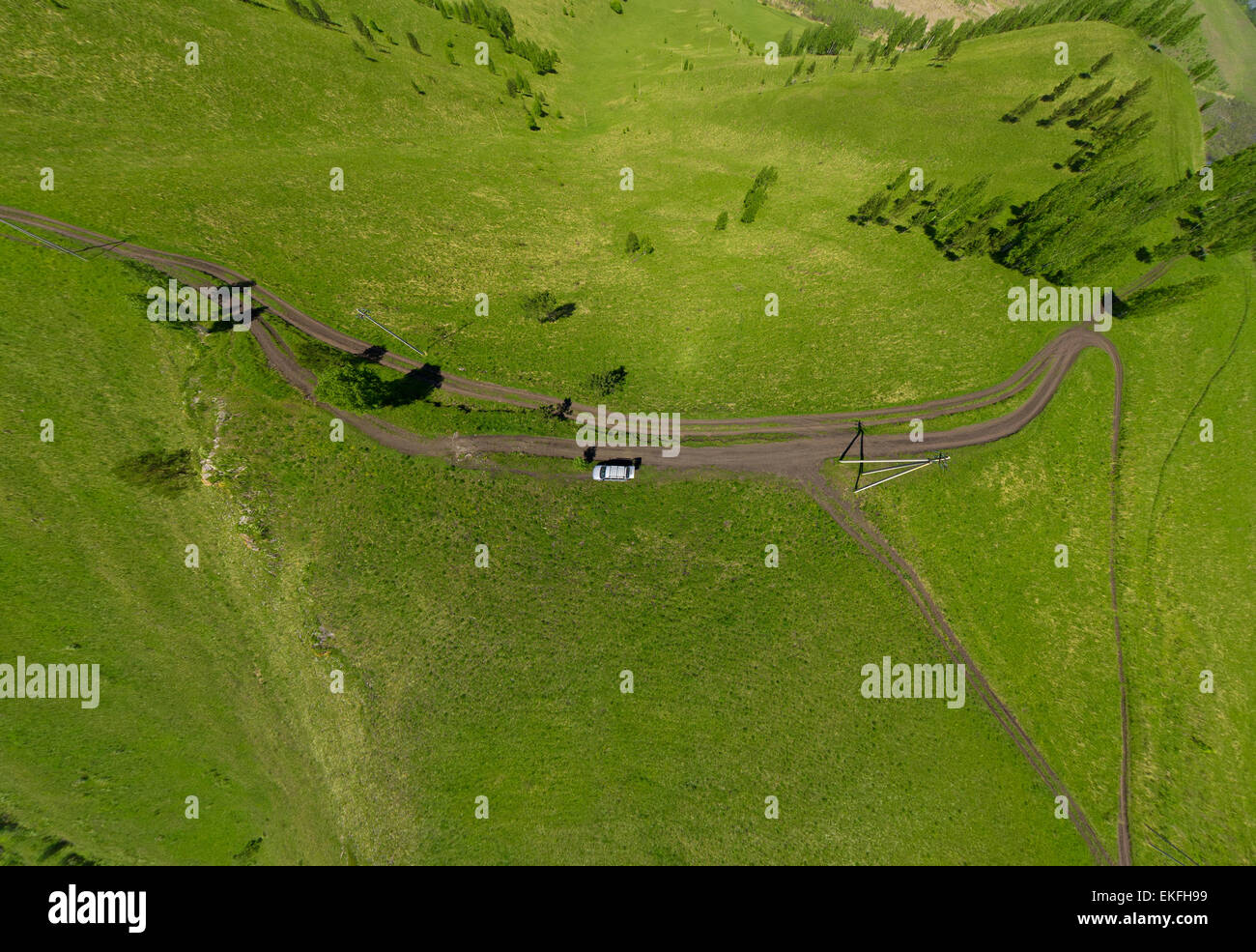 Aerial view of green fields Stock Photo - Alamy