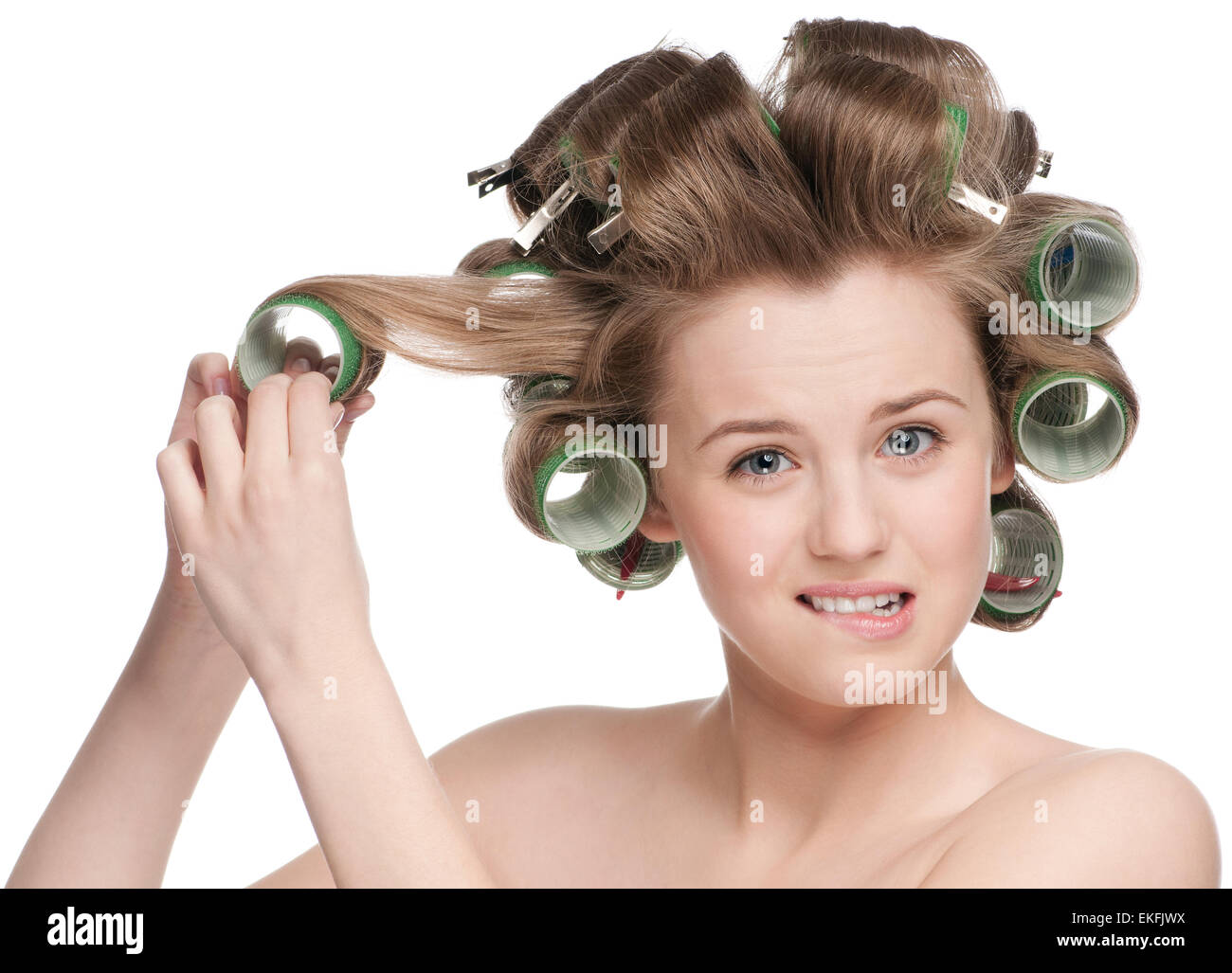 Curling head hi-res stock photography and images - Alamy