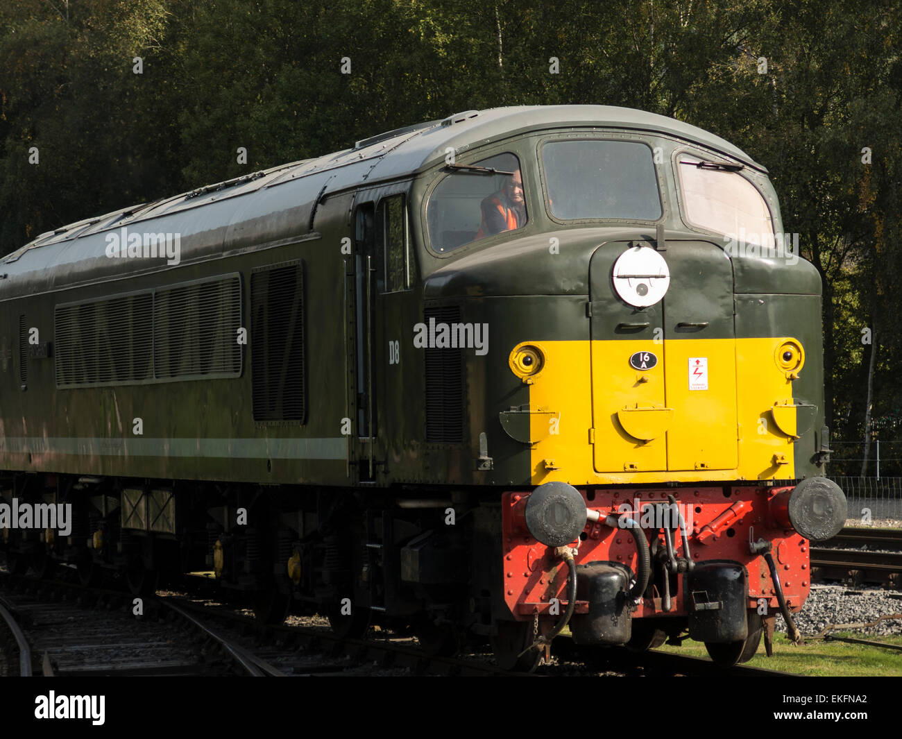 vintage diesel locomotive Penyghent, at Rowsley station,Peak rail,Matlock,derbyshire,UK Stock Photo