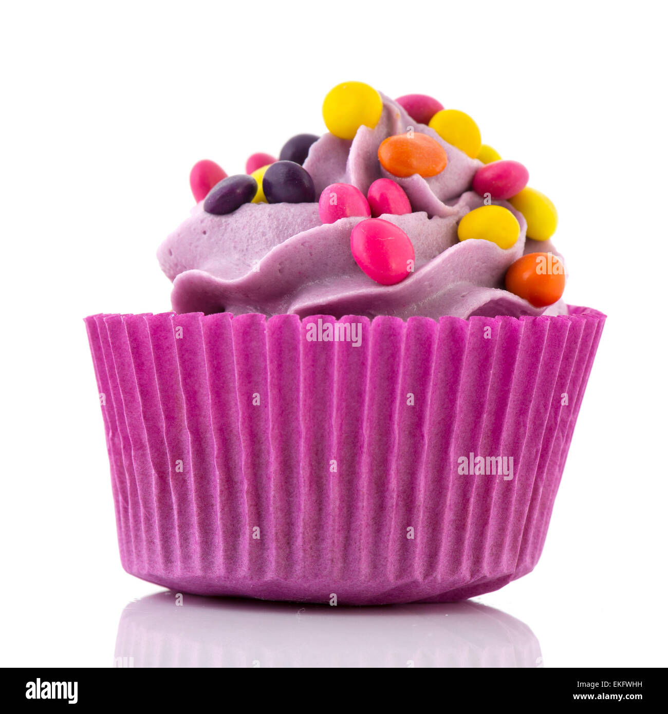 Birthday cupcake with confetti Stock Photo Alamy